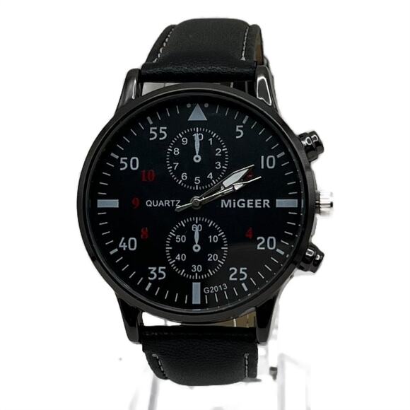 MiGeer Relogio G2103 Analog Quartz Watch in Black - Picture 1 of 7